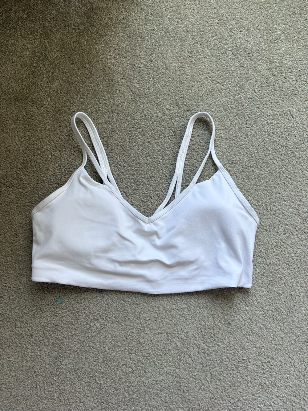 Athleta White Double-Strap V-Neck Bralette